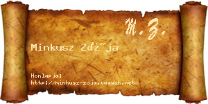 Minkusz Zója névjegykártya